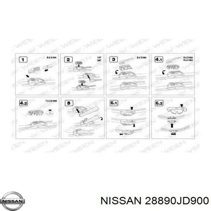 Escobilla del limpiaparabrisas del lado del pasajero Nissan/Infiniti 28890JD900 precio, desde 11,36 EUR