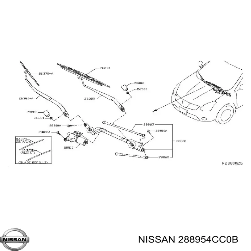 Goma del limpiaparabrisas lado pasajero Nissan/Infiniti 288954CC0B precio, desde 12,07 EUR