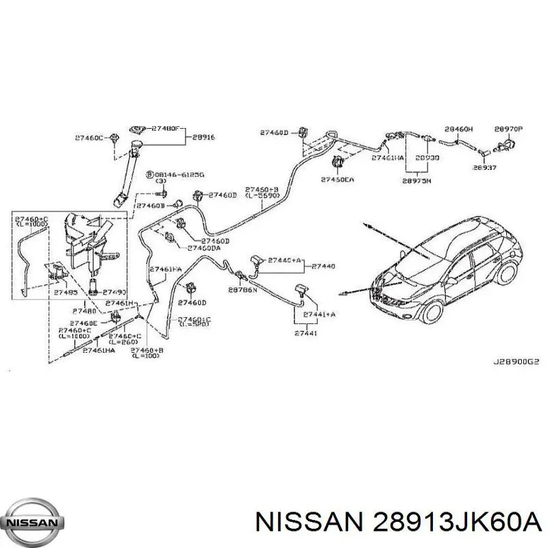Deposito de limpiaparabrisas Nissan/Infiniti 28913JK60A precio, desde 3,32 EUR
