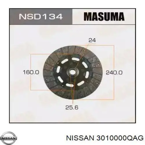 3010000Q0A Nissan disco de embrague