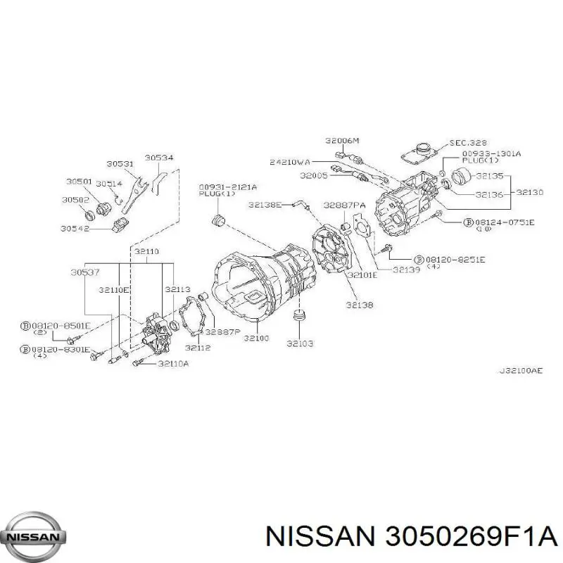 3050269F1A Nissan cojinete de desembrague