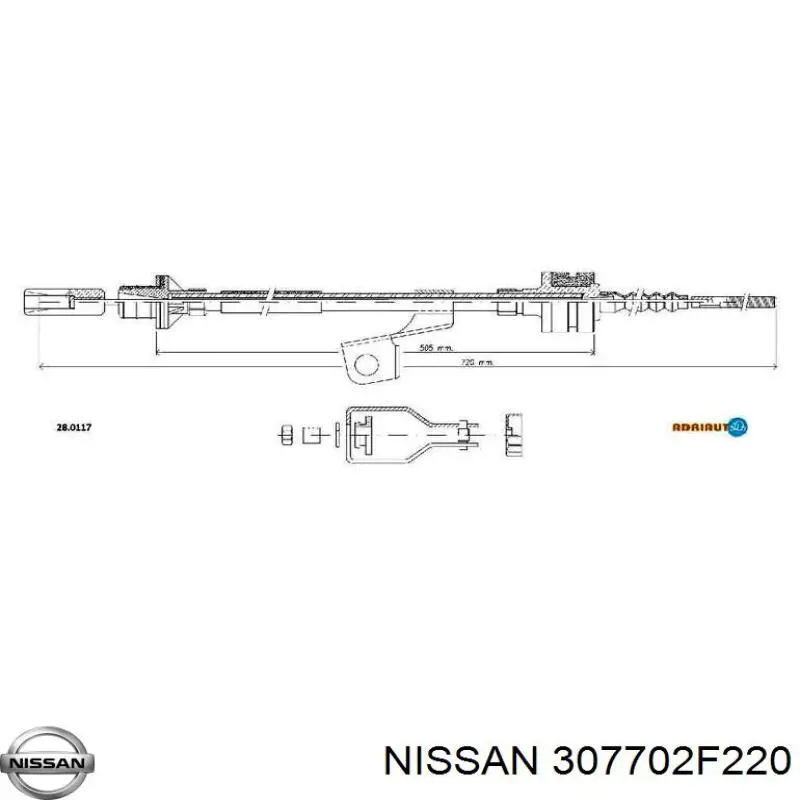 Cable embrague Sachs 3074600136
