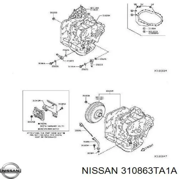 310863TA1A Nissan varilla de aceite, caja de cambios automática
