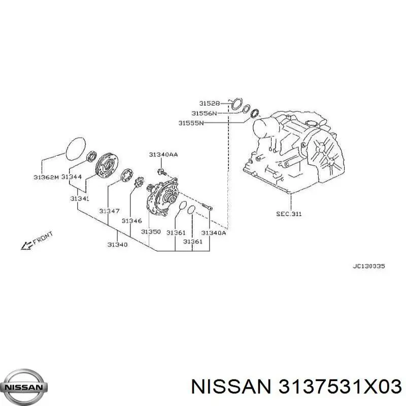 Retén de aceite de la bomba de aceite de la transmisión automática Nissan/Infiniti 3137531X03 precio, desde 9,69 EUR