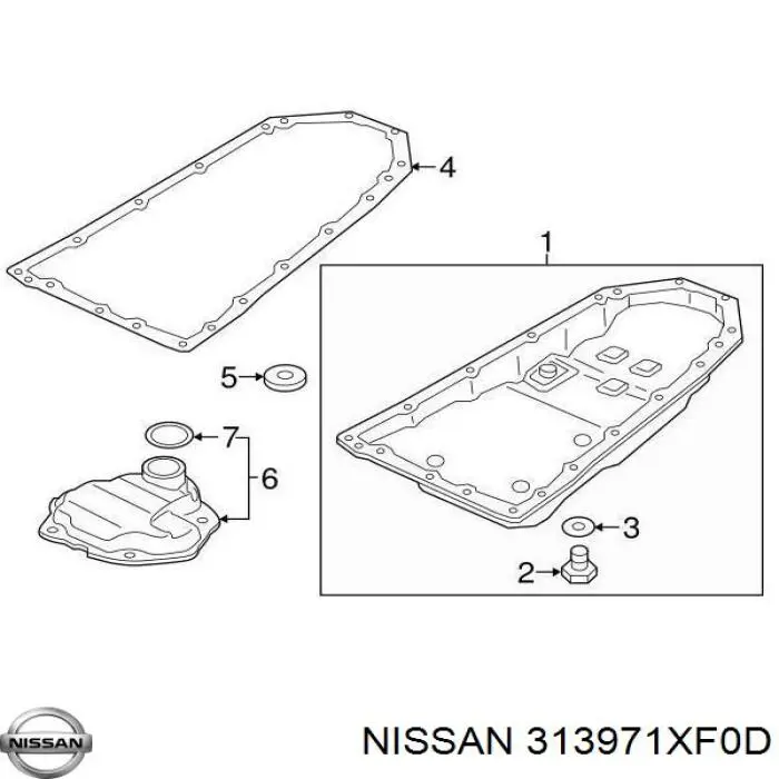 Comprar 313971XF0D Nissan/Infiniti Junta del cárter de aceite de la caja de cambios