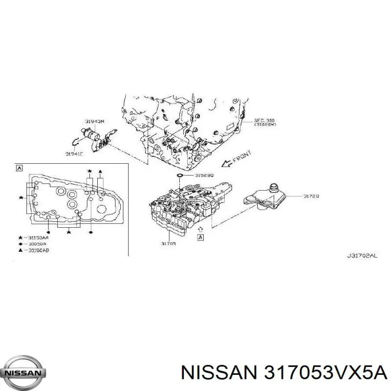 Cuerpo de válvulas de la transmisión automática Nissan/Infiniti 317053VX1C precio, desde 1760,85 EUR