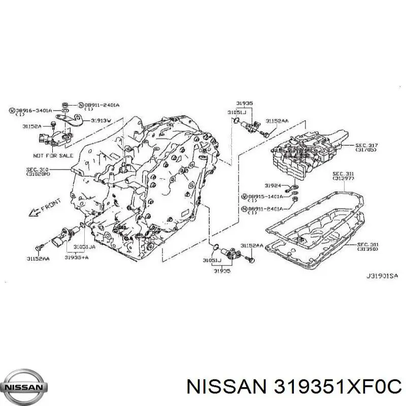 319351XF0C Nissan sensor de velocidad