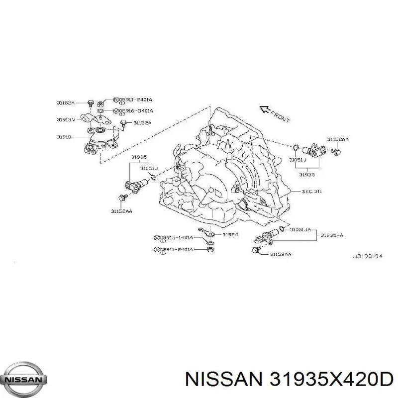 31935X420D Nissan sensor de velocidad