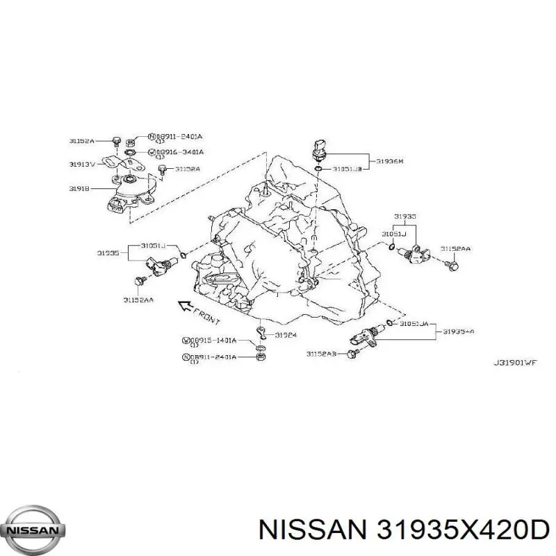 Sensor de velocímetro Nissan/Infiniti 319351XF0D