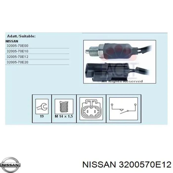 3200570E12 Nissan sensor de marcha atrás