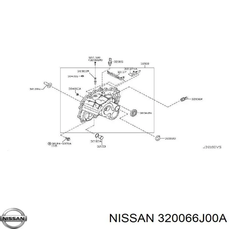 Sensor de marcha atrás 320066J00A Nissan/Infiniti