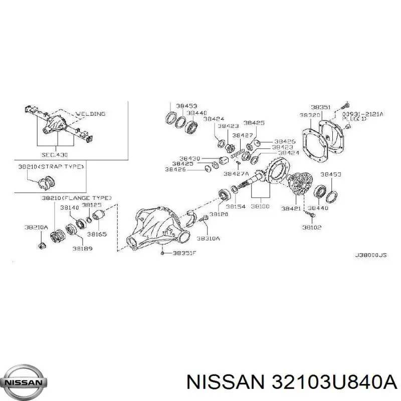 32103U840A Nissan tapón roscado, colector de aceite