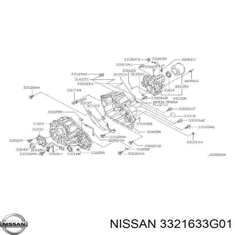 Comprar 3321633G01 Nissan/Infiniti Retén del eje primario de la caja de transferencia