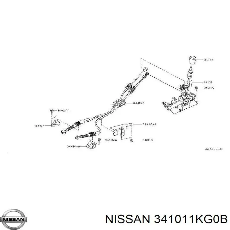 341011KG0B Nissan/Infiniti Palanca selectora cambio de marcha