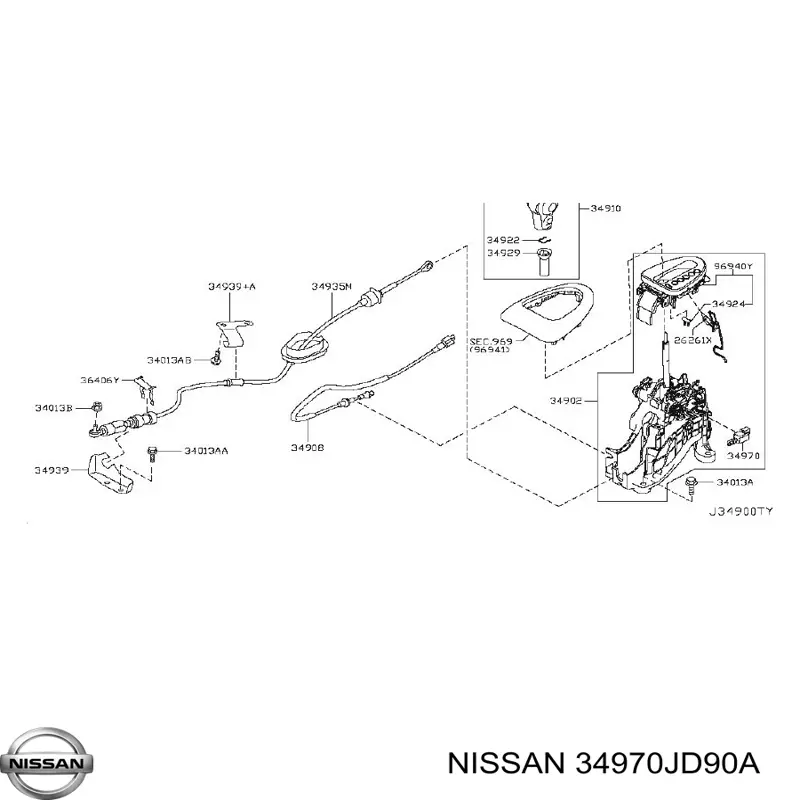 34970JD90A Nissan solenoide de transmision automatica