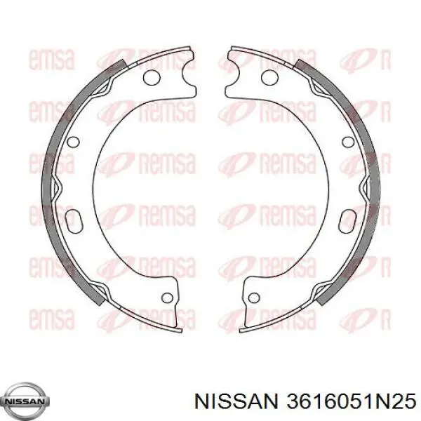 Comprar 3616051N25 Nissan/Infiniti Juego de zapatas de frenos, freno de estacionamiento