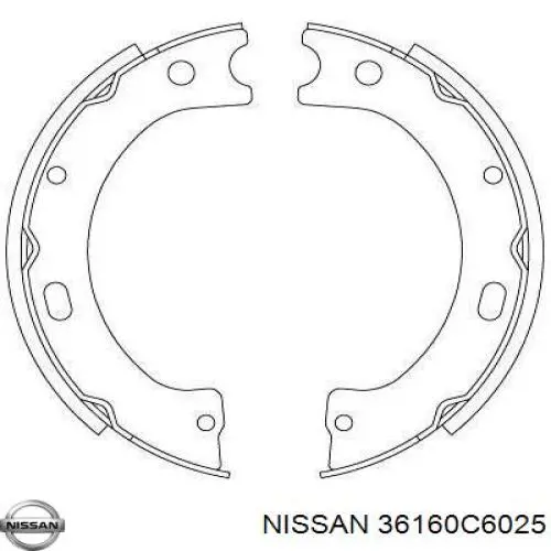 36160C6025 Nissan zapatas de freno de mano