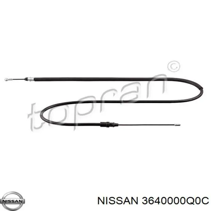 3640000Q0C Nissan/Infiniti Cable de freno de mano trasero derecho/izquierdo
