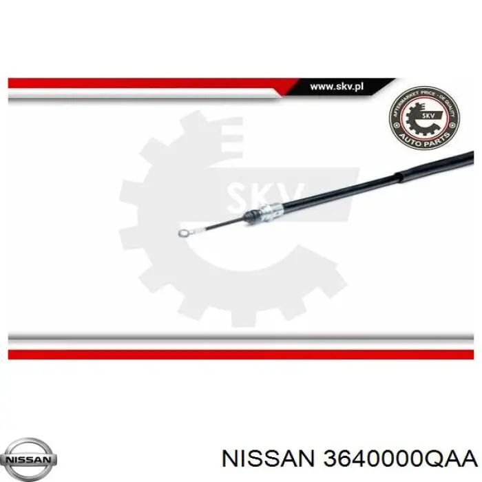 3640000QAA Nissan cable de freno de mano trasero derecho/izquierdo
