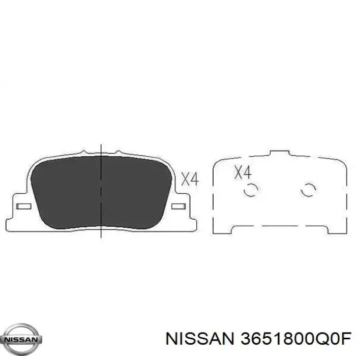 3651800Q0F Nissan/Infiniti Cable intermedio de freno de mano