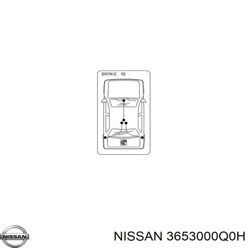 3653000Q0H Nissan cable de freno de mano trasero derecho/izquierdo