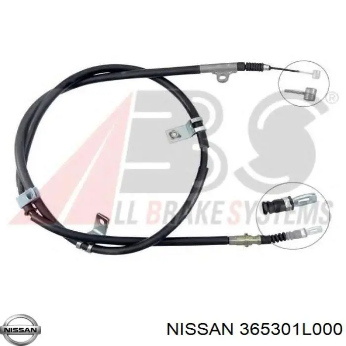 365301L005 Nissan cable de freno de mano trasero derecho