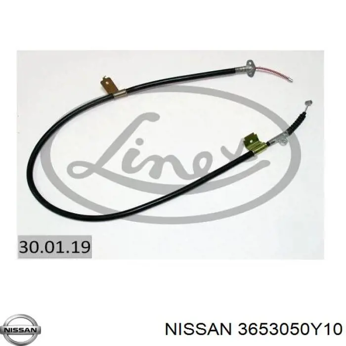 3653050Y10 Nissan cable de freno de mano trasero derecho