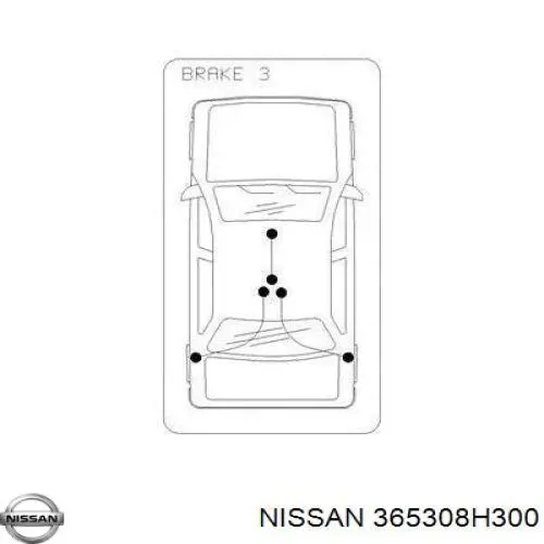 365308H300 Nissan cable de freno de mano trasero derecho