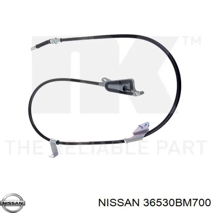 36530BM700 Nissan cable de freno de mano trasero derecho