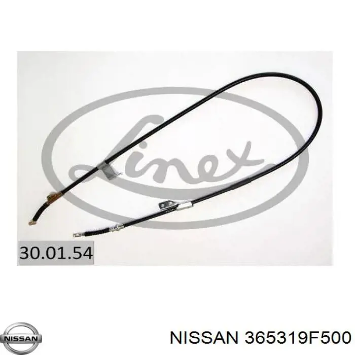 365319F500 Nissan cable de freno de mano trasero izquierdo