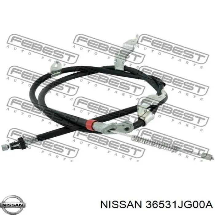 36531JG00A Nissan cable de freno de mano trasero izquierdo