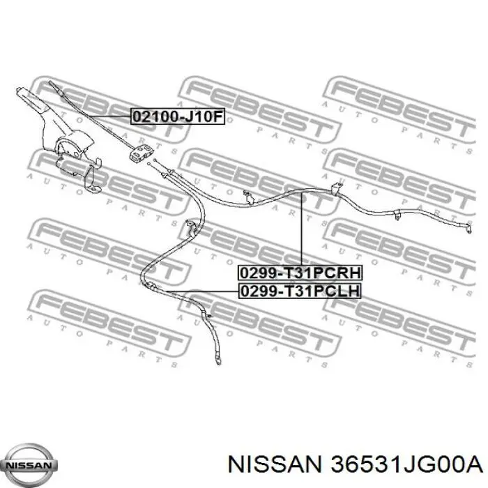 Cable de freno de mano trasero izquierdo Nissan/Infiniti 36531JG00A precio, desde 25,33 EUR