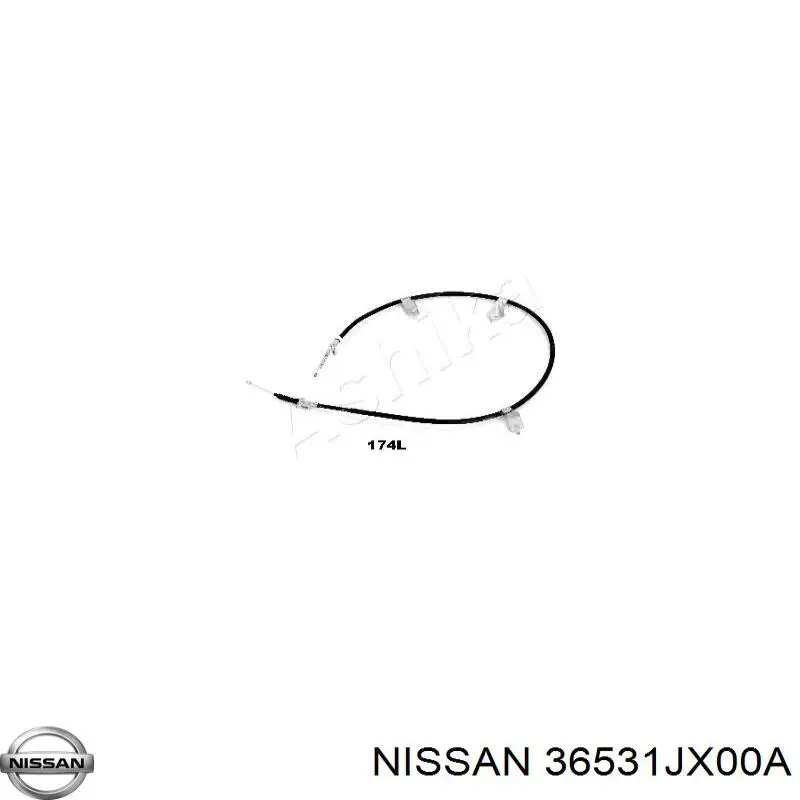 Comprar 36531JX00A Nissan/Infiniti Cable de freno de mano trasero izquierdo