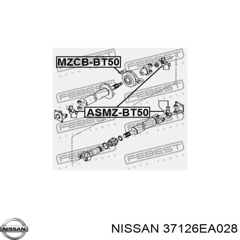 37126EA028 Nissan cruceta de árbol de cardán trasero