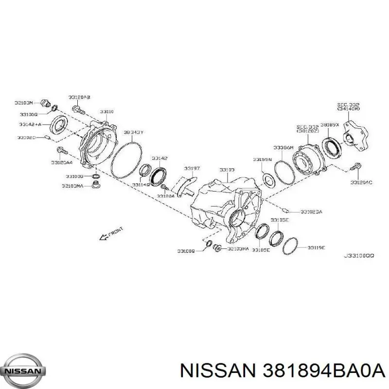 Retén del eje primario de la caja de transferencia Nissan/Infiniti 381894BA0A precio, desde 43,06 EUR