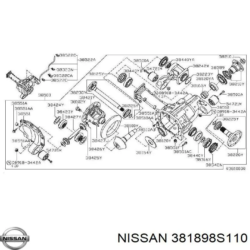 Anillo retén, diferencial, delantero para Nissan Armada (TA60)