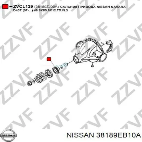 Retén del piñón del diferencial trasero K05072265AB Chrysler