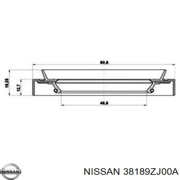 38189ZJ00A Nissan anillo retén, diferencial trasero