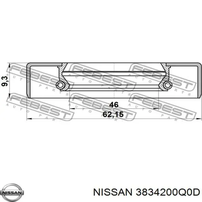 Anillo Reten Engranaje Distribuidor para Dacia Duster (HS)