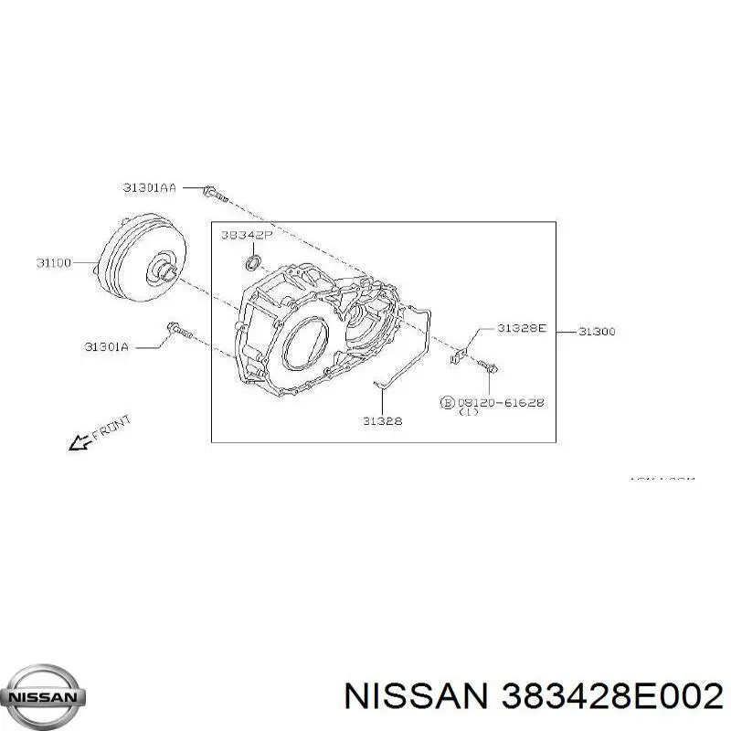 383428E002 Nissan/Infiniti Retén del semieje delantero izquierdo