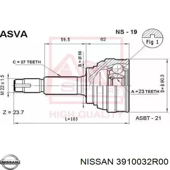 Comprar 3921132R00 Nissan/Infiniti Junta homocinetica