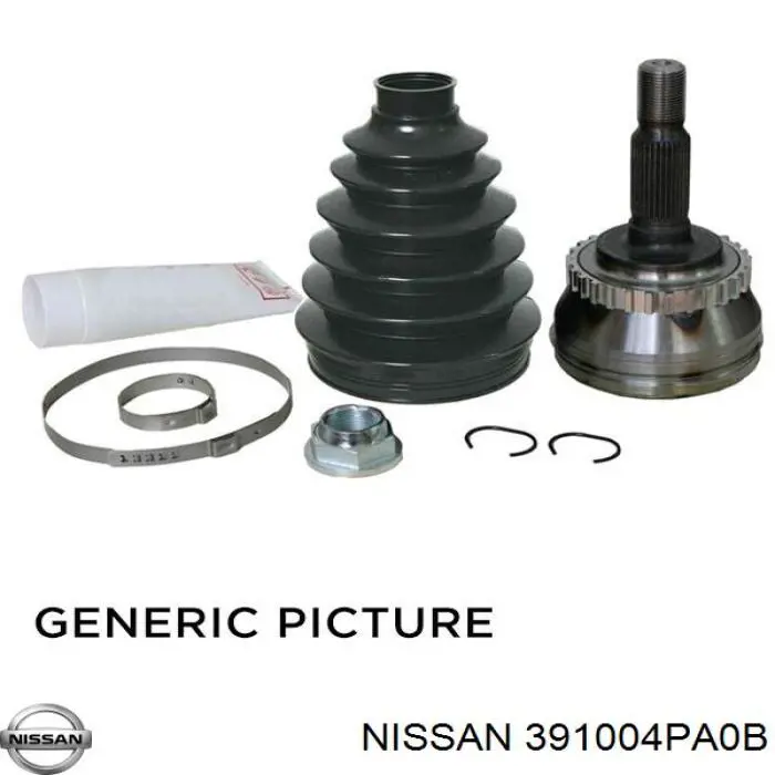 391004PA0B Nissan árbol de transmisión delantero derecho