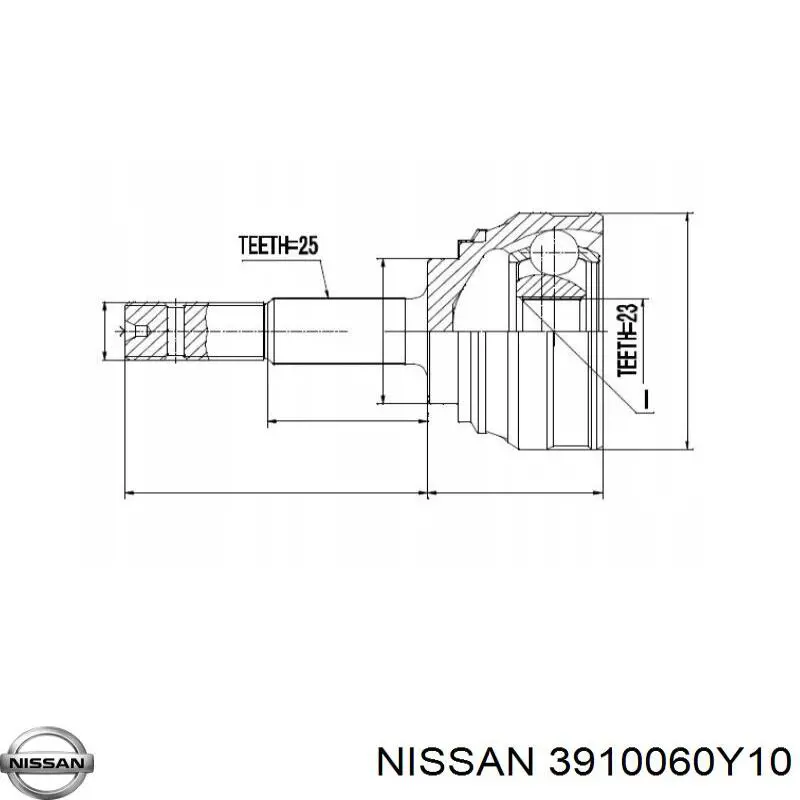 3910060Y10 Nissan junta homocinética exterior delantera
