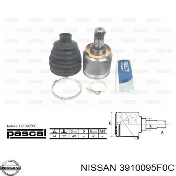 3910095FOE Nissan árbol de transmisión delantero derecho