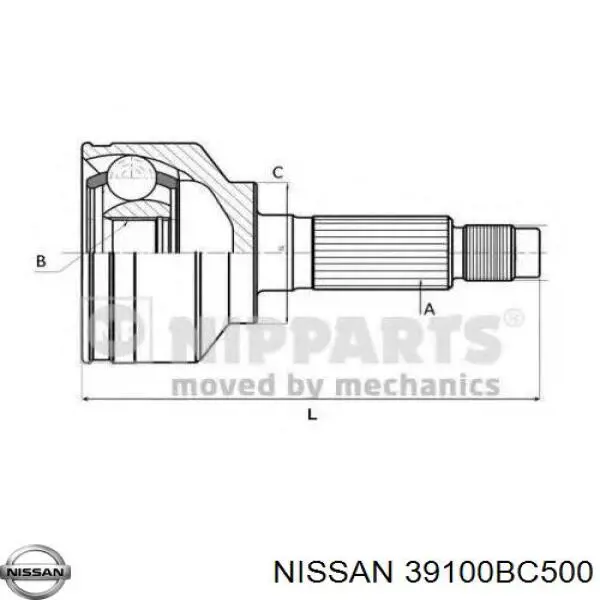 39100BC500 Nissan árbol de transmisión delantero derecho