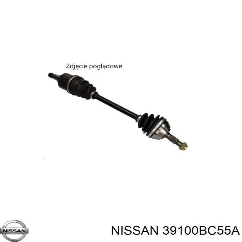 39100BC55A Nissan árbol de transmisión delantero derecho