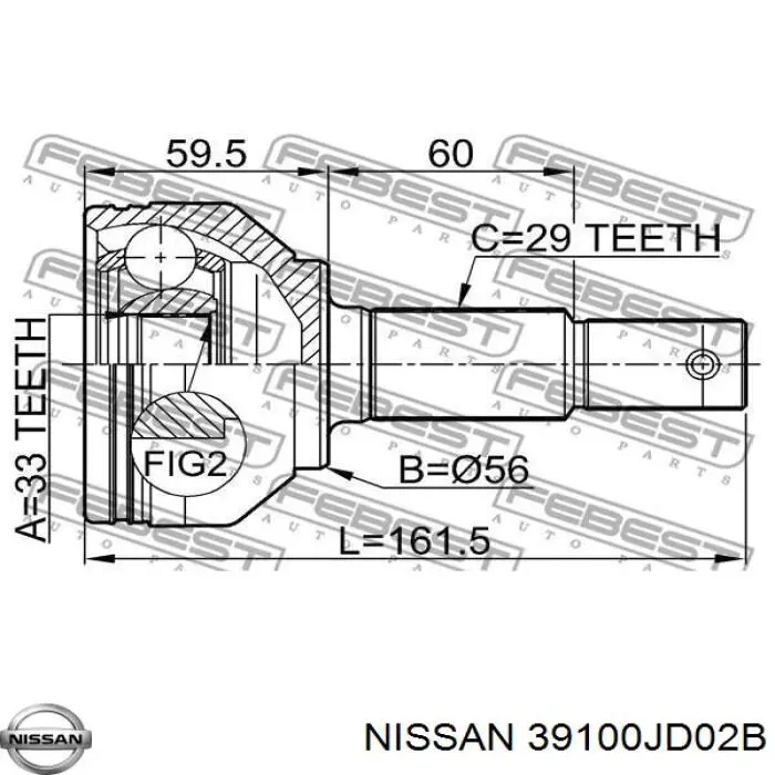 Árbol de transmisión delantero derecho para Nissan Qashqai (J10)