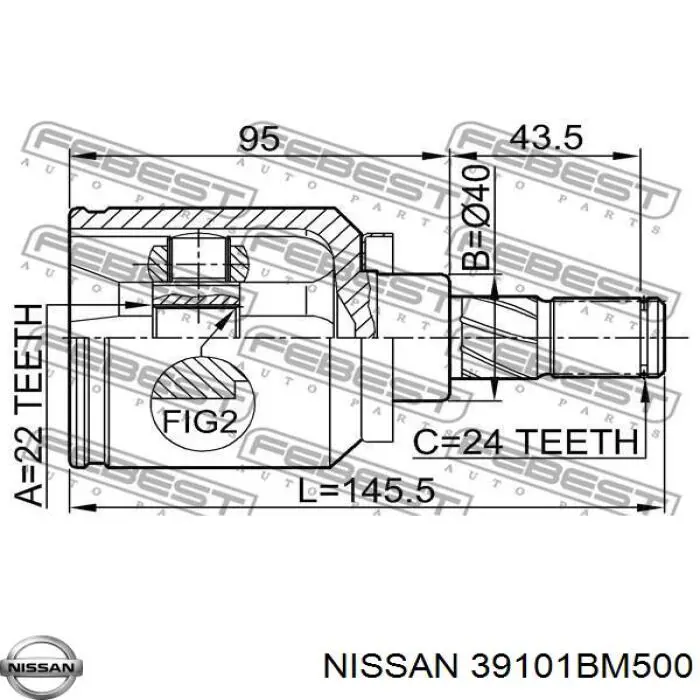 Comprar 39101BM500 Nissan/Infiniti Semieje delantero izquierdo