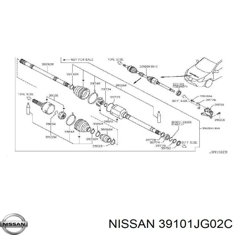 39101JG02C Nissan