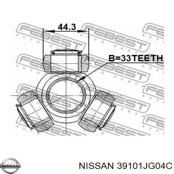 39101JG04C Nissan árbol de transmisión delantero izquierdo